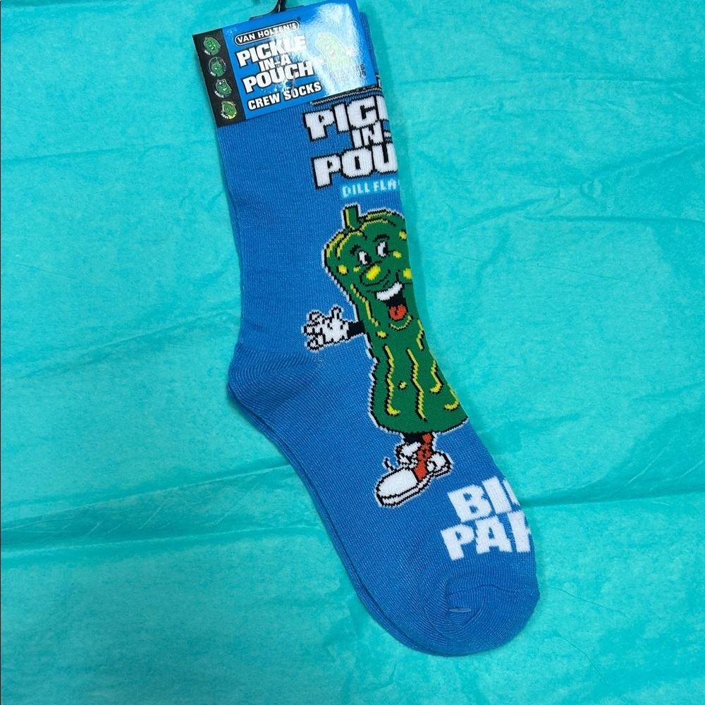 Novelty Pickle in a Pouch Fun Socks ! Great stocking stuffer !